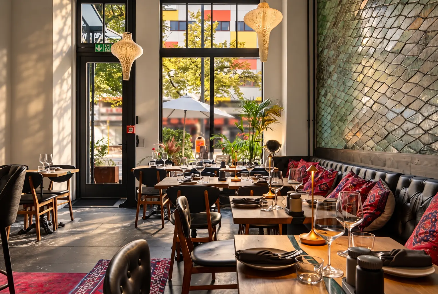 Langbordet i restauranten